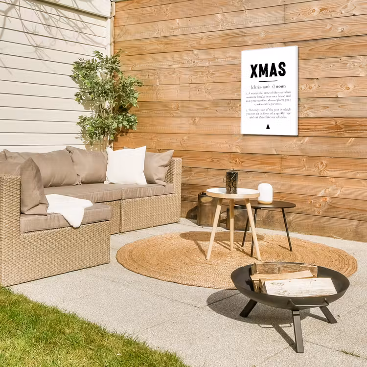 Kerst - Wit - Xmas - Quotes - Feestdagen Tuinposter op houten frame 2 cm dik klein -sfeer2