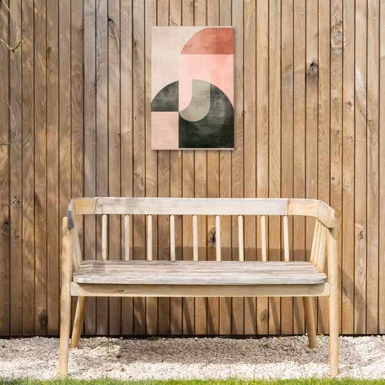 Cirkel - Abstract - Roze Tuinposter op houten frame 2 cm dik klein -sfeer4