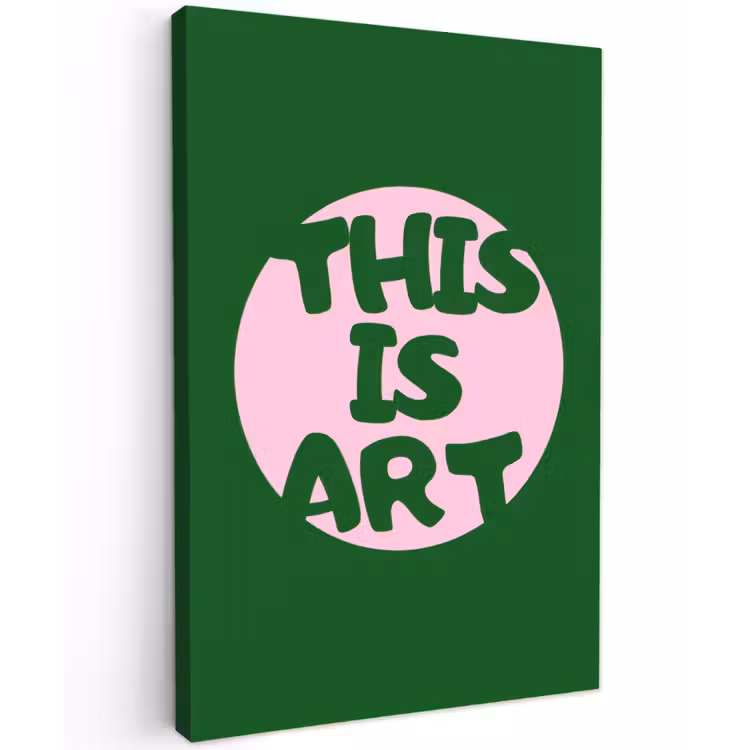 Cirkel - Roze - Tekst - Art Tuinposter op houten frame 2 cm dik klein -3d