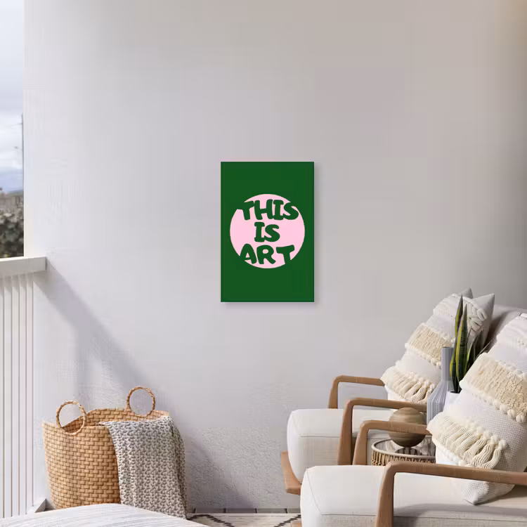 Cirkel - Roze - Tekst - Art Tuinposter op houten frame 2 cm dik klein -sfeer1