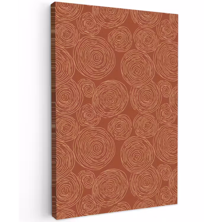 Cirkels - Abstract - Artistiek - Terracotta Tuinposter op houten frame 2 cm dik klein 841 -3d