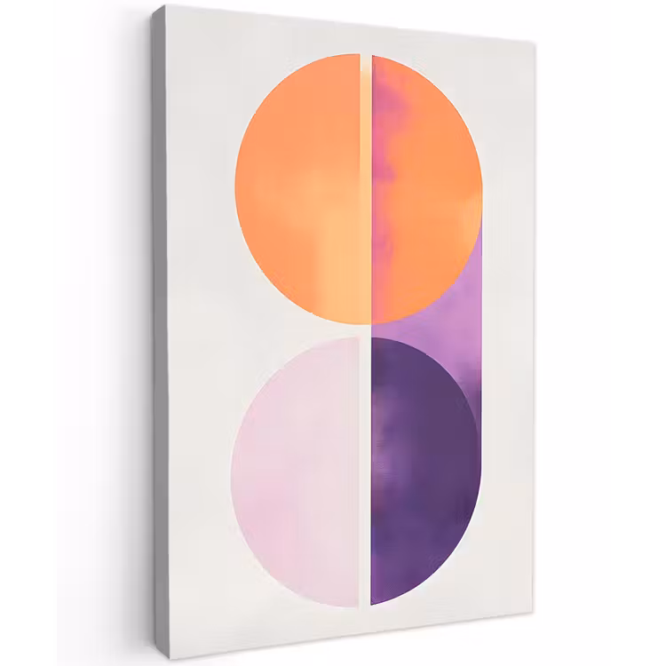 Cirkels - Abstract - Paars Tuinposter op houten frame 2 cm dik klein -3d