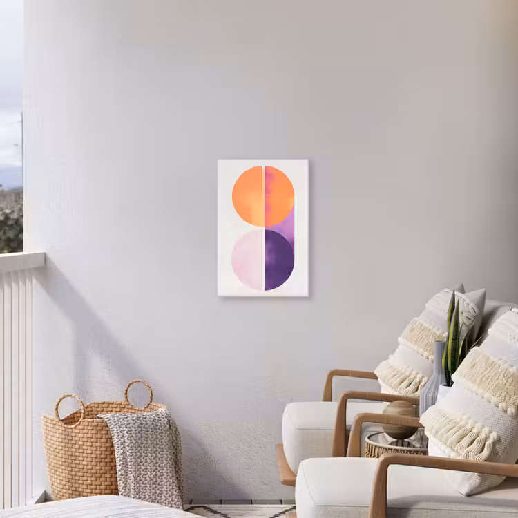 Cirkels - Abstract - Paars Tuinposter op houten frame 2 cm dik klein -sfeer1