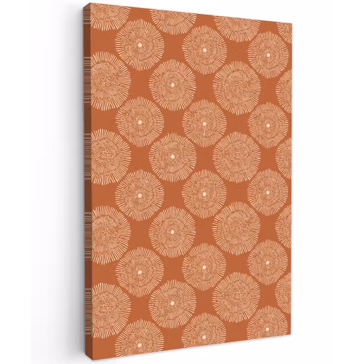 Cirkels - Grafisch - Patroon - Terracotta Tuinposter op houten frame 2 cm dik klein 841 -3d