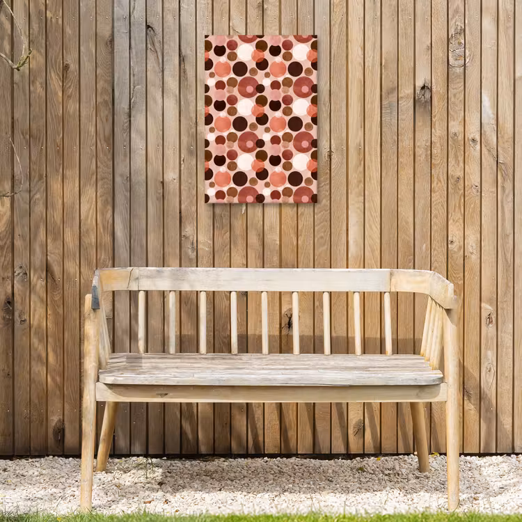 Cirkels - Modern - Kleurrijk Tuinposter op houten frame 2 cm dik klein 841 -sfeer4