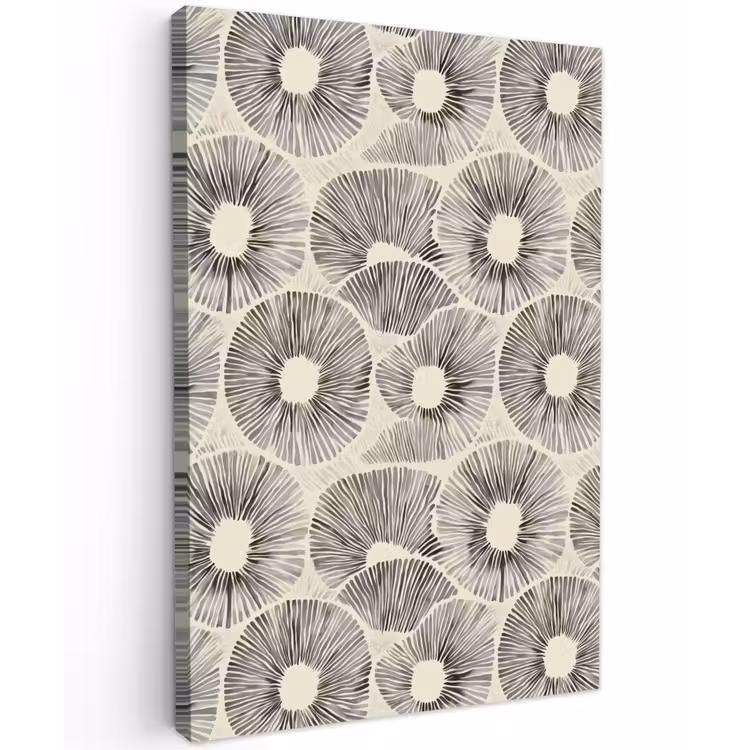 Cirkels - Patroon - Zwart Tuinposter op houten frame 2 cm dik klein 841 -3d
