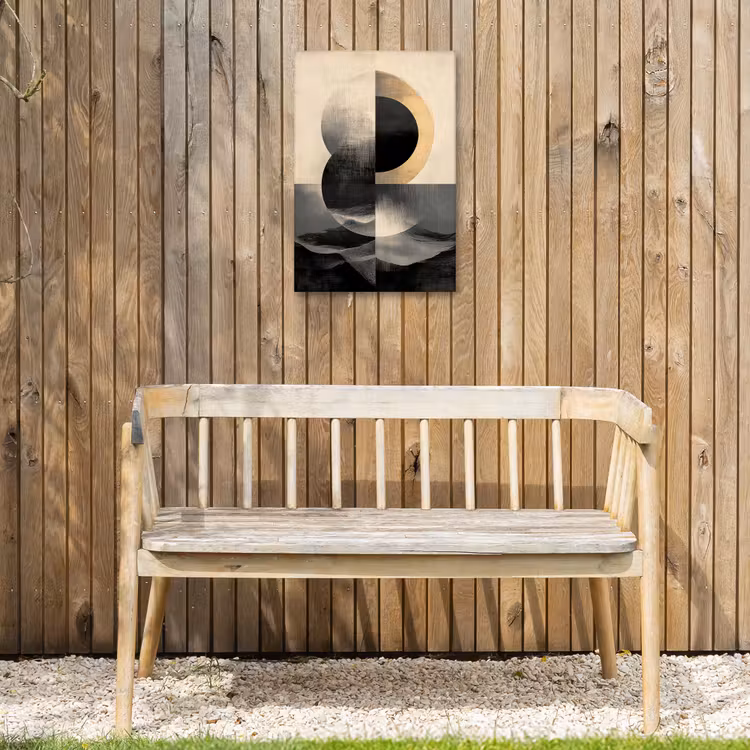 Cirkels - Schaduw - Abstract Tuinposter op houten frame 2 cm dik klein -sfeer4