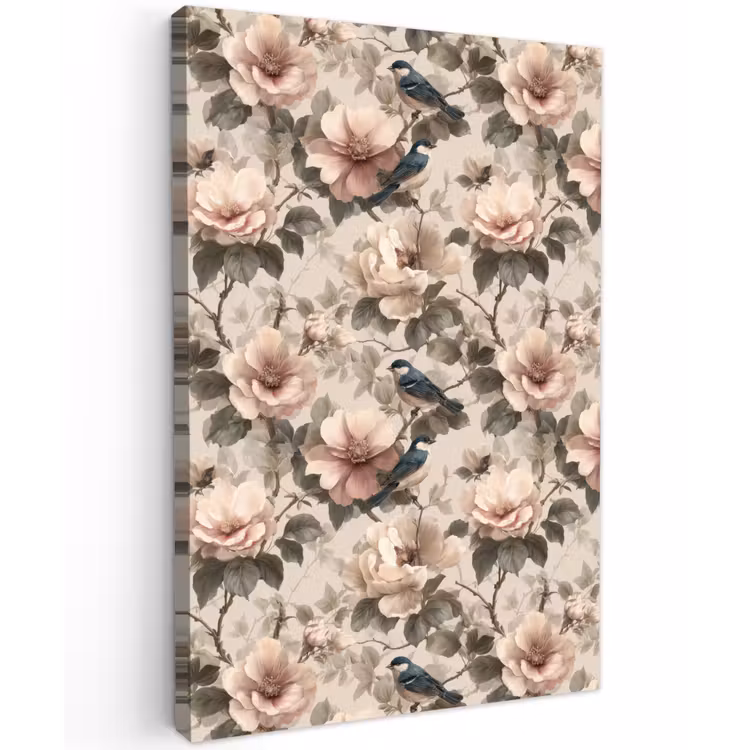 Klassiek - Vogels - Kleurrijk Tuinposter op houten frame 2 cm dik klein 841 -3d