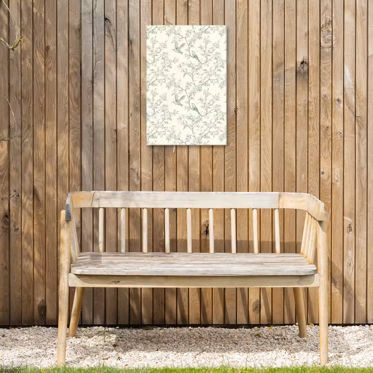 Klassiek - Vogels - Groen Tuinposter op houten frame 2 cm dik klein 841 -sfeer4