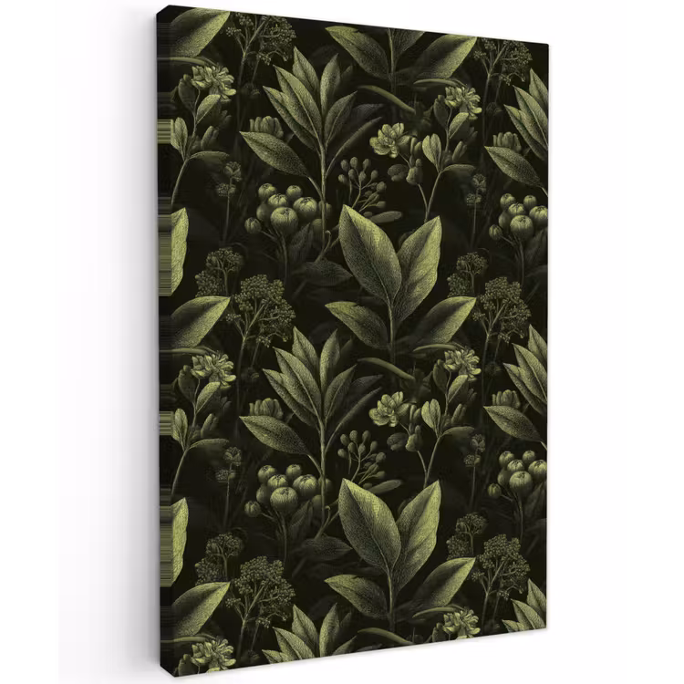 Klassiek - Donker - Botanisch - Planten Tuinposter op houten frame 2 cm dik klein 841 -3d