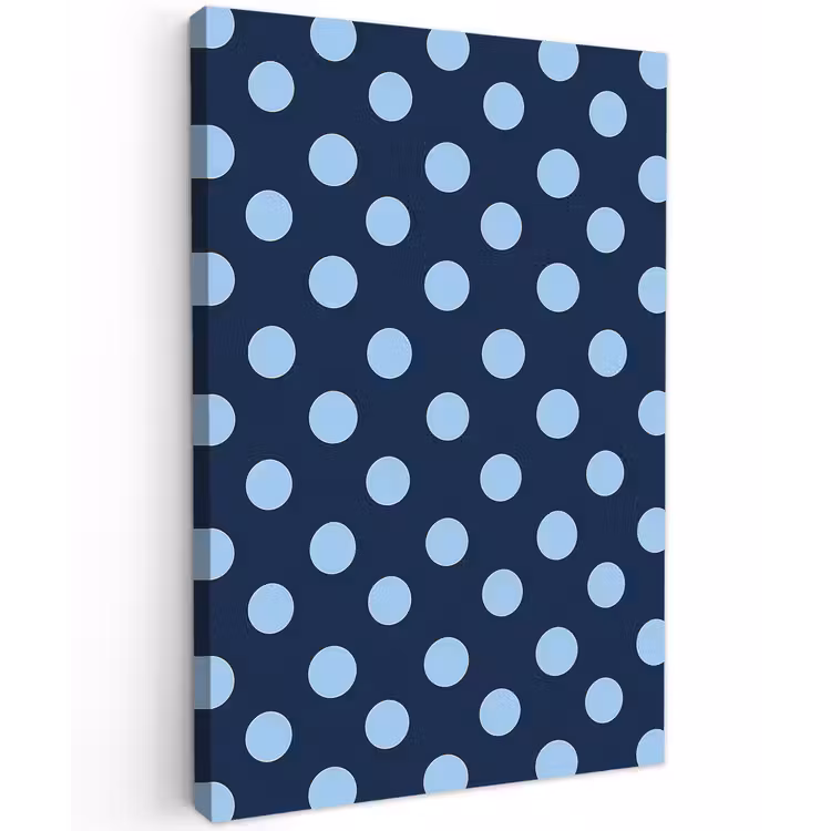 Klassiek - Dots - Blauw Tuinposter op houten frame 2 cm dik klein 841 -3d