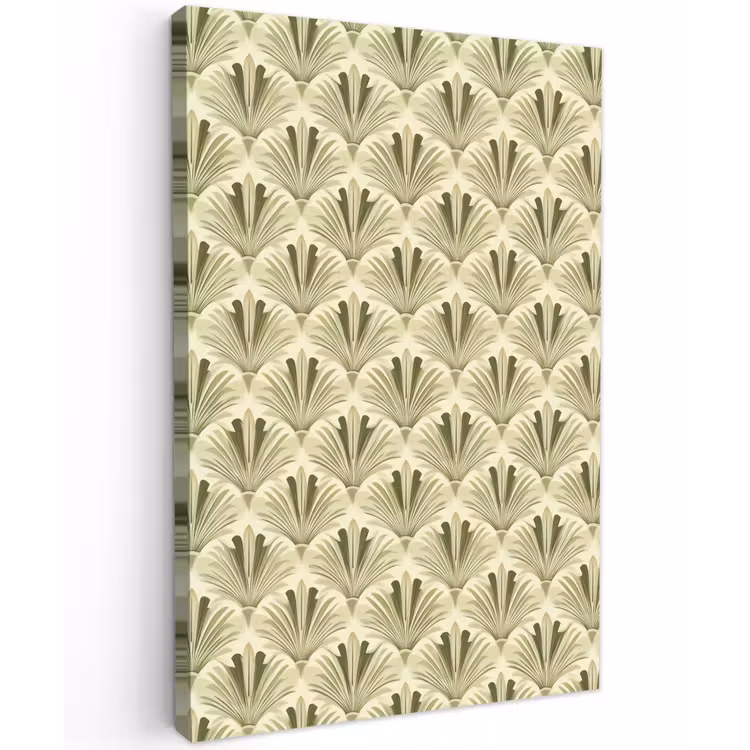 Klassiek - Waaier - Groen Tuinposter op houten frame 2 cm dik klein 841 -3d