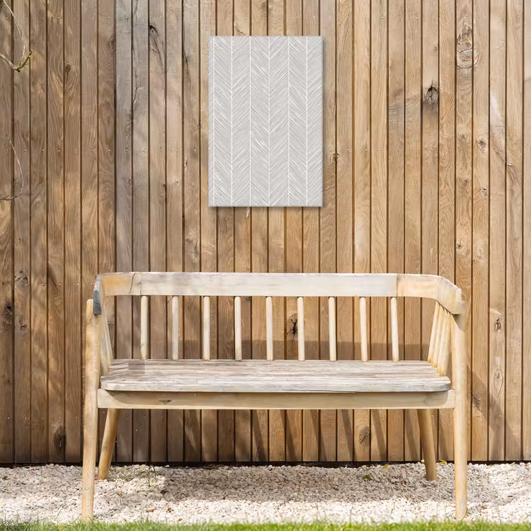 Klassiek - Visgraat - Grijs Tuinposter op houten frame 2 cm dik klein 841 -sfeer4