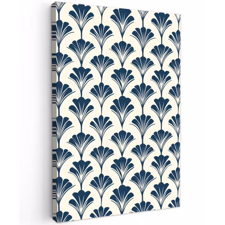 Klassiek - Motief - Blauw Tuinposter op houten frame 2 cm dik klein 841 -3d