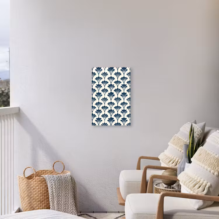 Klassiek - Motief - Blauw Tuinposter op houten frame 2 cm dik klein 841 -sfeer1