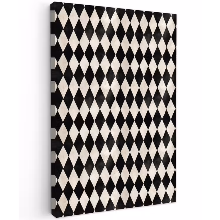 Klassiek - Patroon - Zwart Tuinposter op houten frame 2 cm dik klein 841 -3d