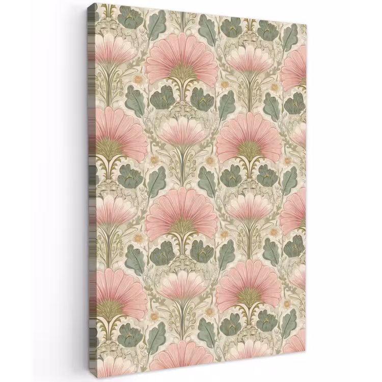 Klassiek - Patroon - Roze Tuinposter op houten frame 2 cm dik klein 841 -3d