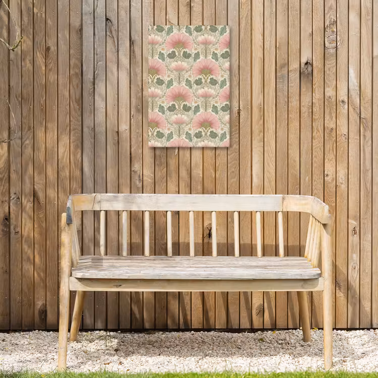 Klassiek - Patroon - Roze Tuinposter op houten frame 2 cm dik klein 841 -sfeer4
