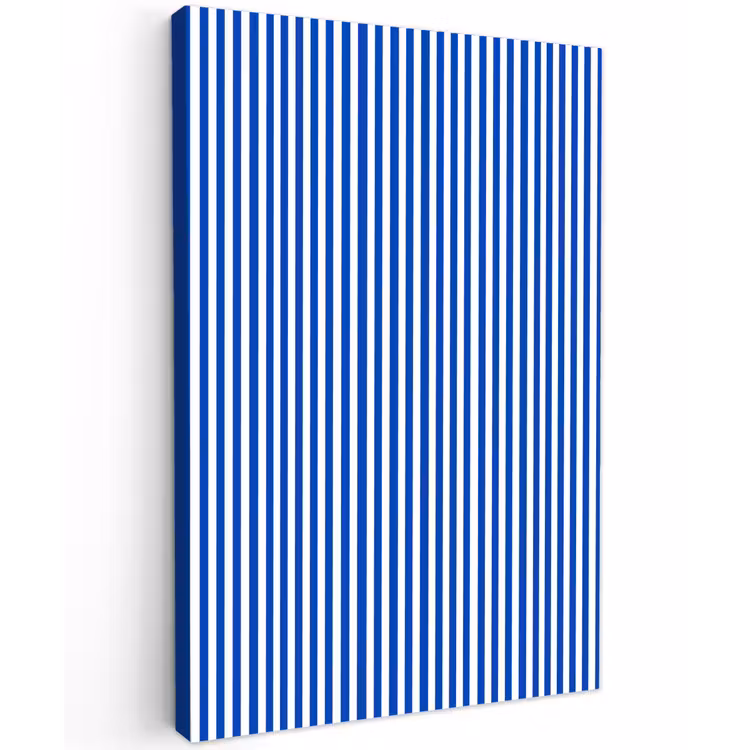 Klassiek - Strepen - Blauw Tuinposter op houten frame 2 cm dik klein 841 -3d