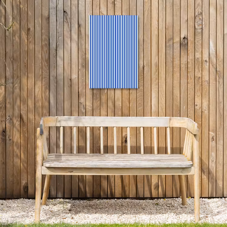 Klassiek - Strepen - Blauw Tuinposter op houten frame 2 cm dik klein 841 -sfeer4