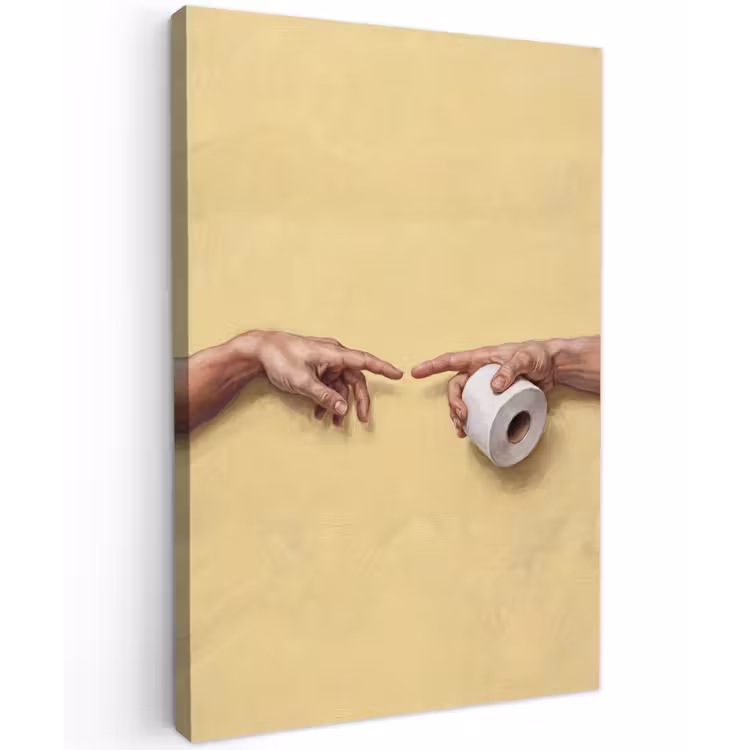 Klassiek - Kunst - Humor Tuinposter op houten frame 2 cm dik klein -3d