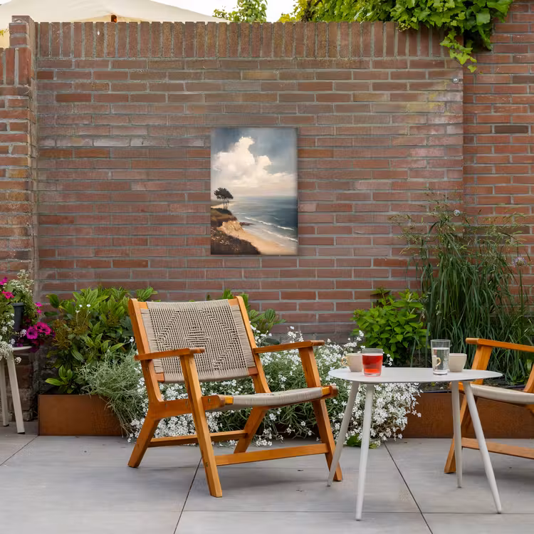 Klif - Zee - Boom Tuinposter op houten frame 2 cm dik klein -sfeer3