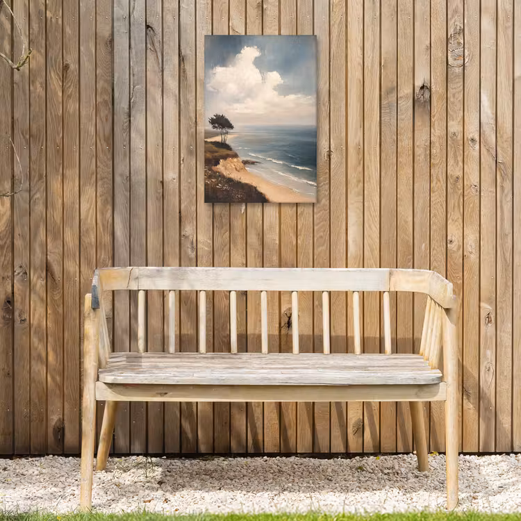 Klif - Zee - Boom Tuinposter op houten frame 2 cm dik klein -sfeer4