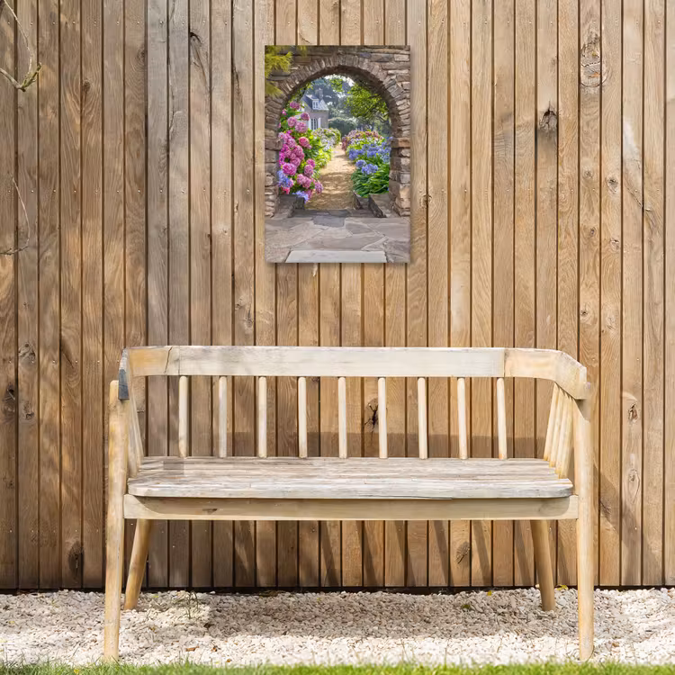Verstopte tuin Tuinposter op houten frame 2 cm dik klein -sfeer4