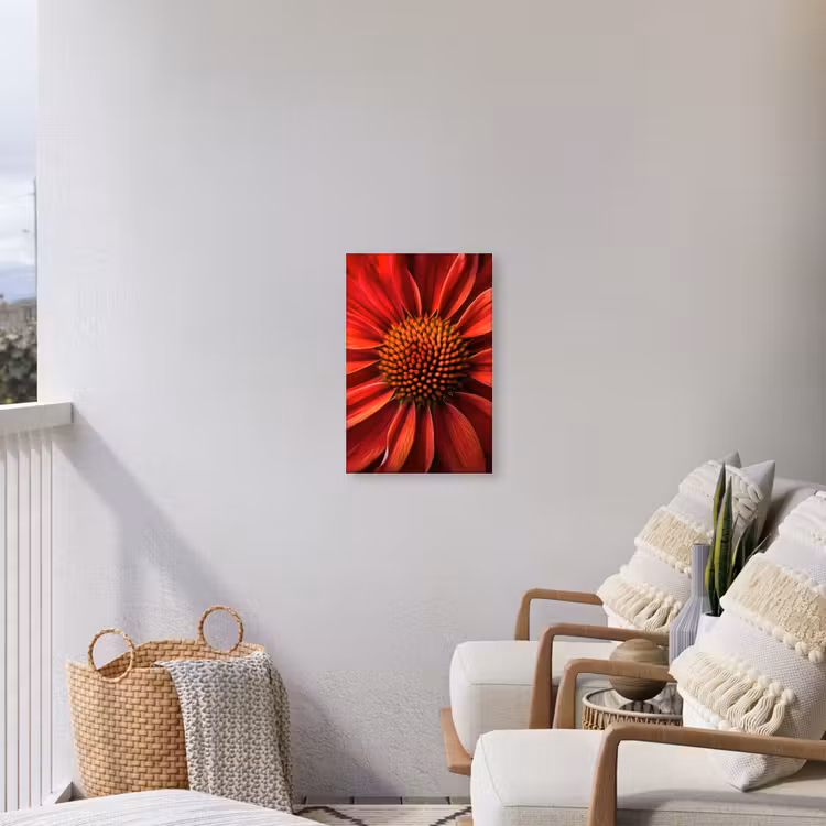 Close up - Bloem- Rood Tuinposter op houten frame 2 cm dik klein -sfeer1