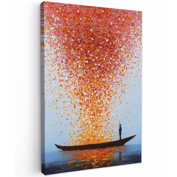 Wolk - Confetti - Boot - Wateroppervlakte Tuinposter op houten frame 2 cm dik klein -3d