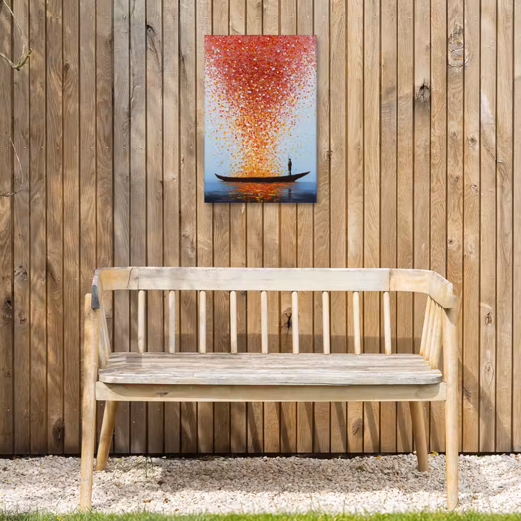 Wolk - Confetti - Boot - Wateroppervlakte Tuinposter op houten frame 2 cm dik klein -sfeer4