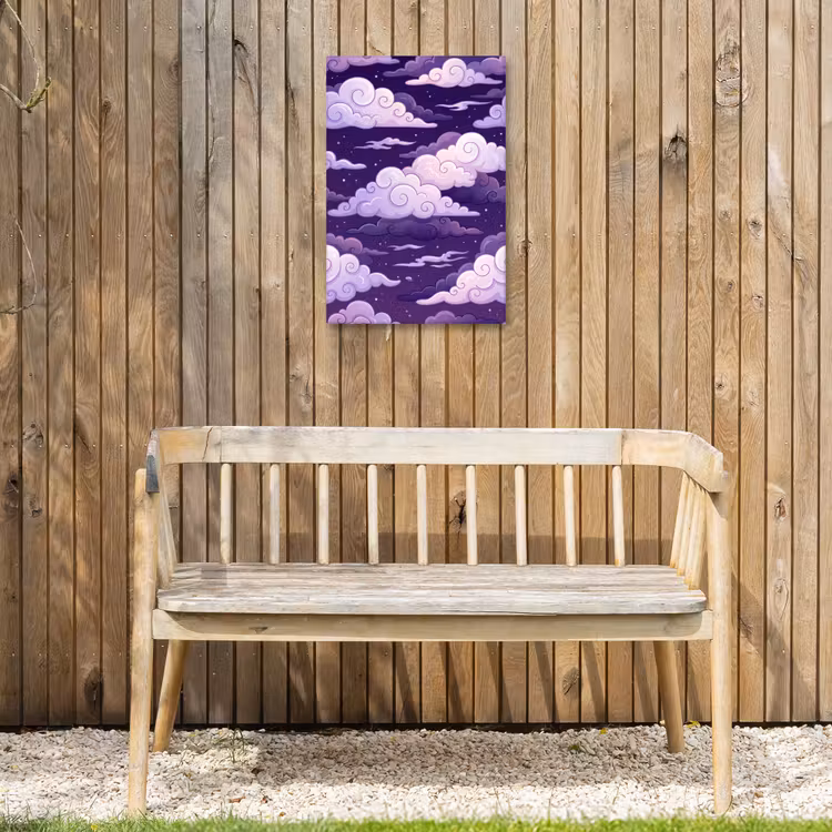 Wolken - Nacht - Natuur - Abstract - Paars Tuinposter op houten frame 2 cm dik klein -sfeer4