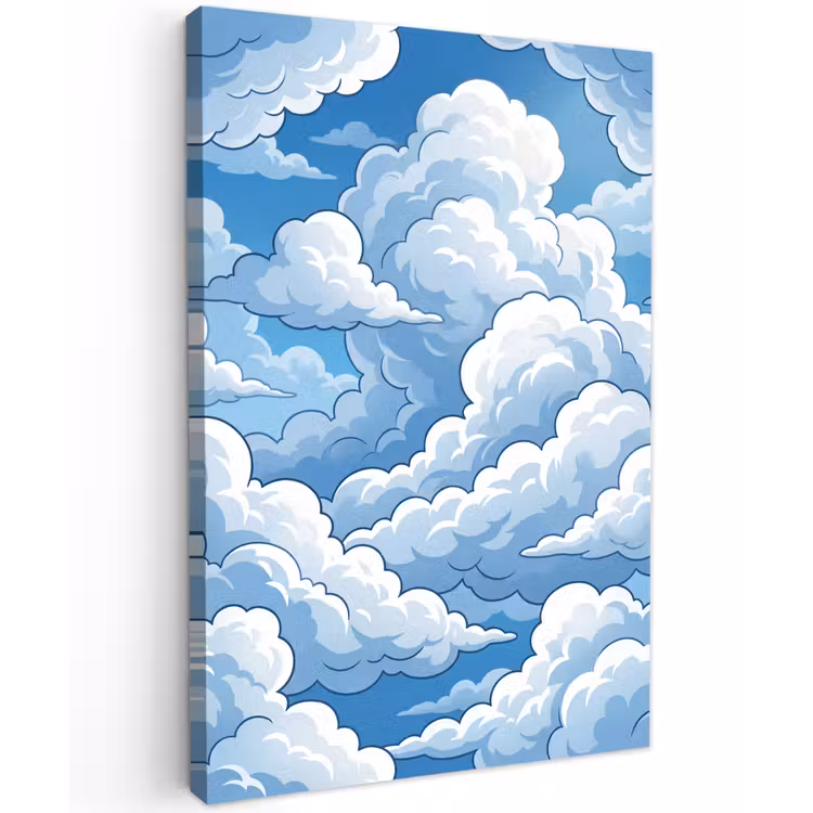 Wolken - Hemel - Abstract - Wit Tuinposter op houten frame 2 cm dik klein -3d