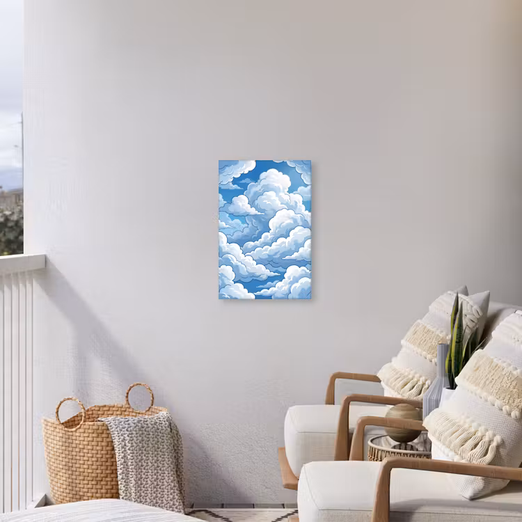 Wolken - Hemel - Abstract - Wit Tuinposter op houten frame 2 cm dik klein -sfeer1
