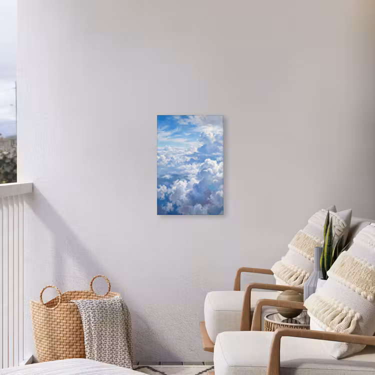 Wolken - Lucht - Natuur - Abstract - Blauw Tuinposter op houten frame 2 cm dik klein -sfeer1