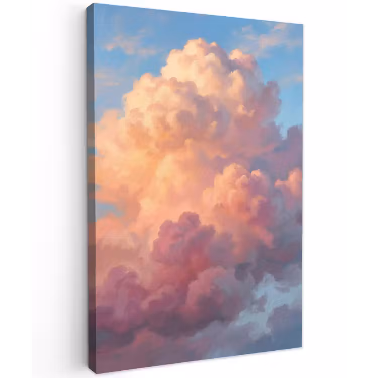Wolken - Lucht - Natuur - Abstract - Kleurrijk Tuinposter op houten frame 2 cm dik klein -3d