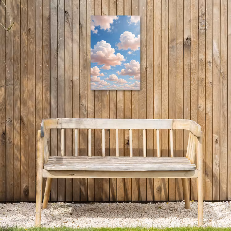 Wolken - Hemel - Natuur - Licht - Blauw Tuinposter op houten frame 2 cm dik klein -sfeer4