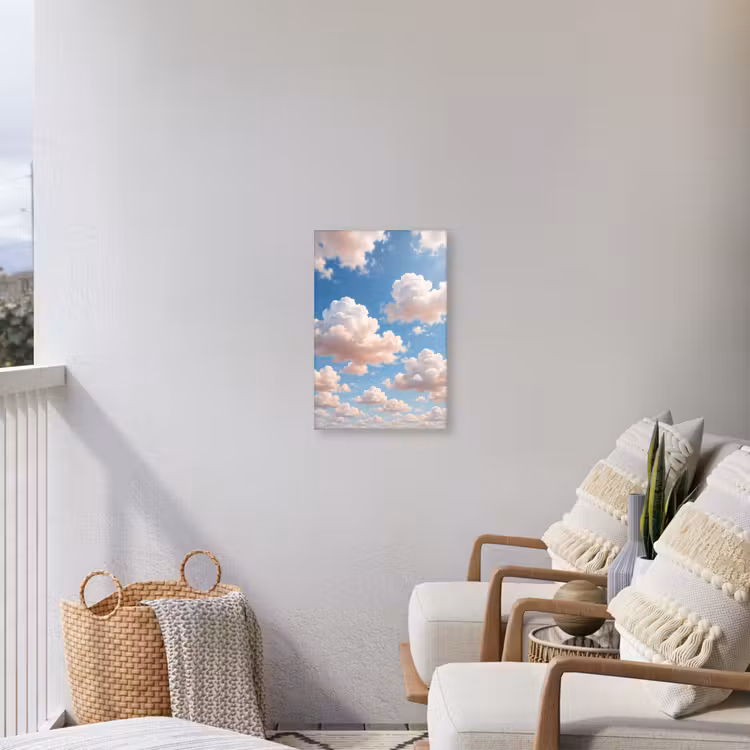 Wolken - Hemel - Natuur - Licht - Blauw Tuinposter op houten frame 2 cm dik klein -sfeer1