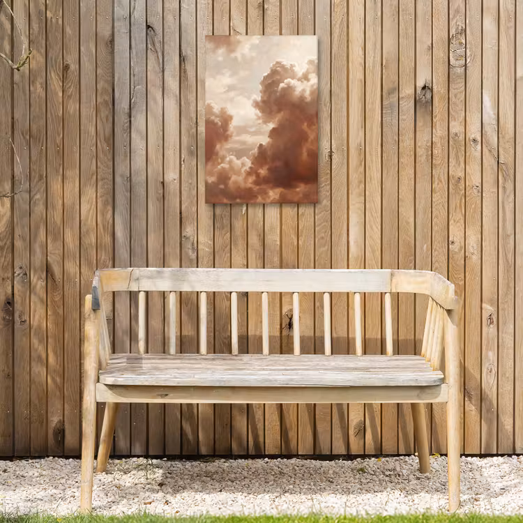 Wolken - Lucht - Natuur - Modern - Bruin Tuinposter op houten frame 2 cm dik klein -sfeer4