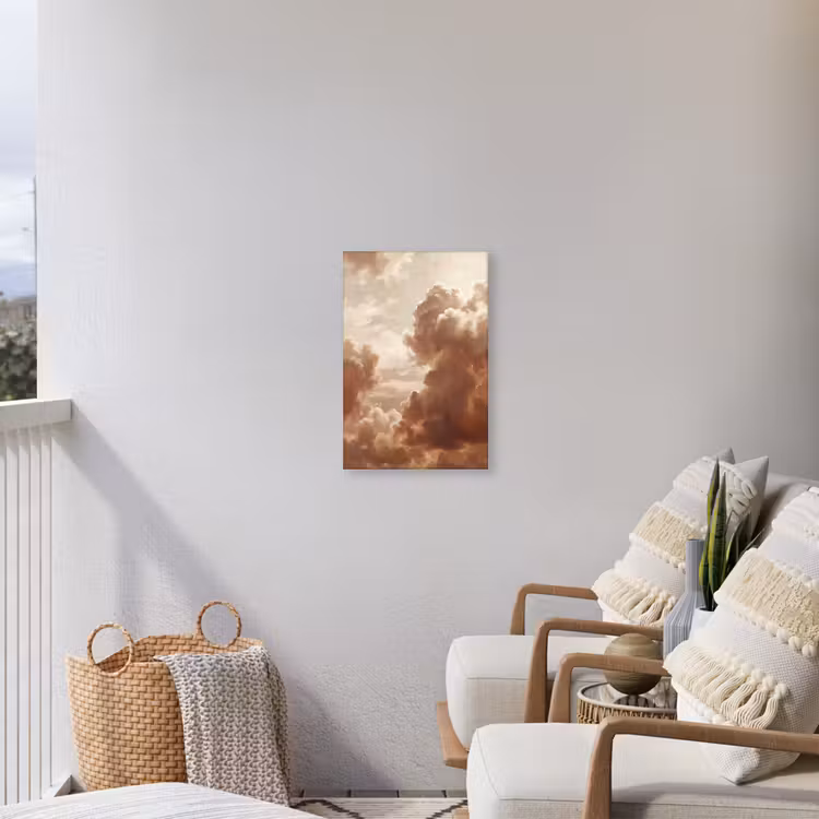 Wolken - Lucht - Natuur - Modern - Bruin Tuinposter op houten frame 2 cm dik klein -sfeer1
