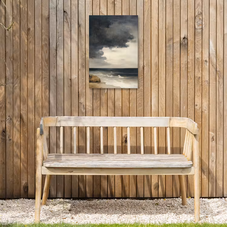 Kust - Golven - Rots - Storm Tuinposter op houten frame 2 cm dik klein -sfeer4