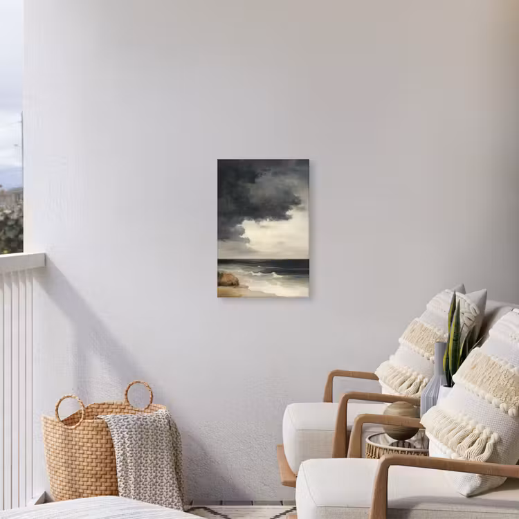 Kust - Golven - Rots - Storm Tuinposter op houten frame 2 cm dik klein -sfeer1