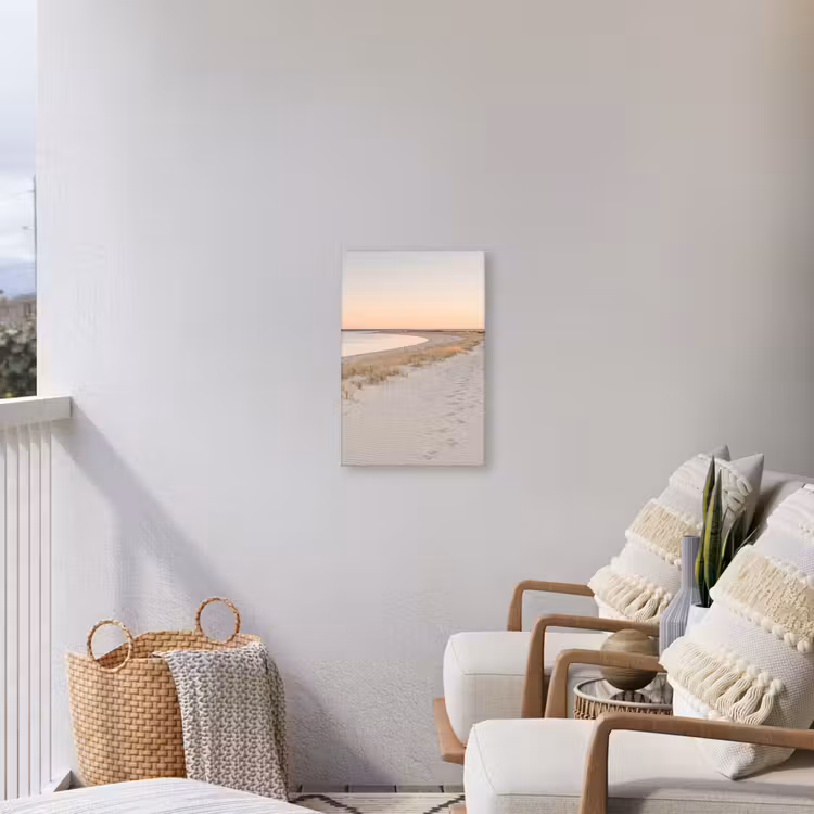 Kustlijn - Horizon - Hek Tuinposter op houten frame 2 cm dik klein -sfeer1