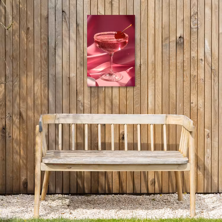 Cocktail - Pink - Luxe Tuinposter op houten frame 2 cm dik klein -sfeer4