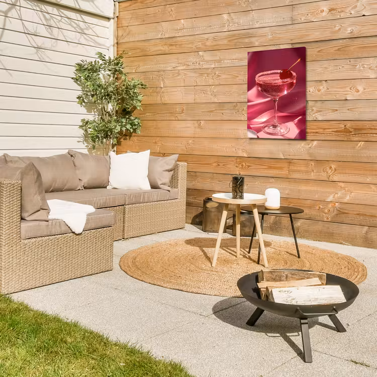 Cocktail - Pink - Luxe Tuinposter op houten frame 2 cm dik klein -sfeer2