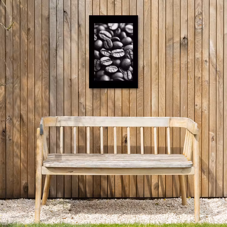 Koffiebonen - Zwart - Vintage Tuinposter op houten frame 2 cm dik klein -sfeer4