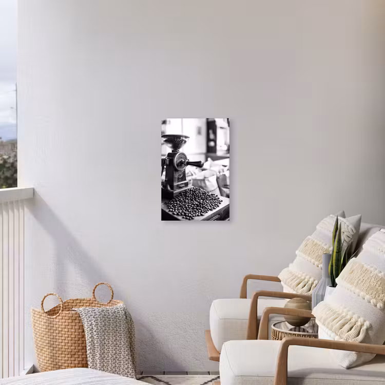 Koffiemolen - Gemalen - Vintage Tuinposter op houten frame 2 cm dik klein -sfeer1