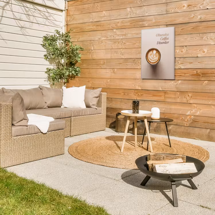 Koffie - Obessive Coffee Disorder - Beige Tuinposter op houten frame 2 cm dik klein -sfeer2