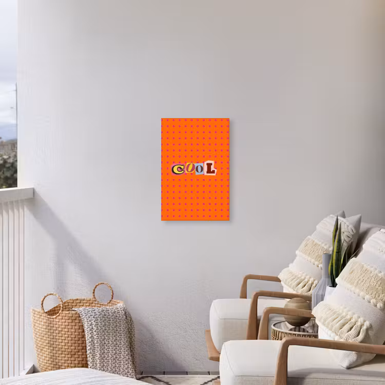 Cool - Stippen - Oranje Tuinposter op houten frame 2 cm dik klein -sfeer1