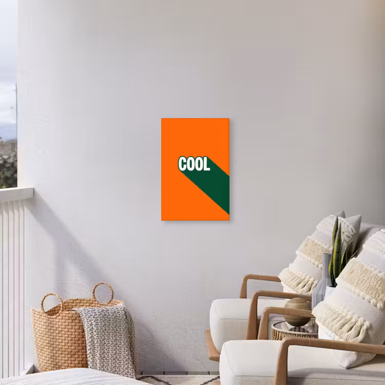 Cool - Oranje - Groen Tuinposter op houten frame 2 cm dik klein -sfeer1